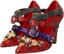 Dolce & Gabbana Rode Kristallen Studs Hakken Schoenen Mary Janes Bellucci Alta Moda Red Dames - Thumbnail 4