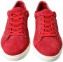 Dolce & Gabbana Rode Leren Lage Sneakers Red - Thumbnail 13