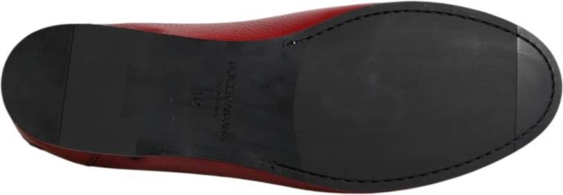 Dolce & Gabbana Rode leren loafers instap schoenen