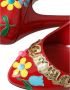 Dolce & Gabbana Rode Leren Versierde Mary Jane Pumps Red Dames - Thumbnail 7