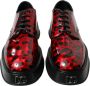 Dolce & Gabbana Rode Luipaard Kalfsleren Veterschoenen Multicolor Heren - Thumbnail 3