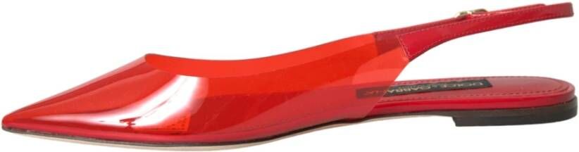 Dolce & Gabbana Rode PVC Slingback Flats Sandalen Red Dames
