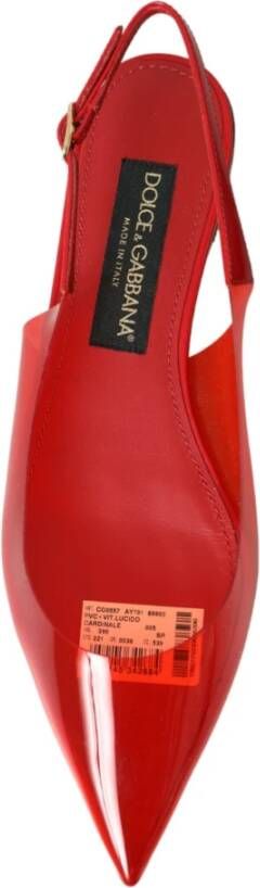 Dolce & Gabbana Rode PVC Slingback Flats Sandalen Red Dames