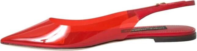 Dolce & Gabbana Rode PVC Slingback Flats Schoenen Red Dames
