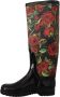 Dolce & Gabbana Rode Rozenprint Regenlaarzen Black Dames - Thumbnail 4