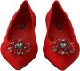 Dolce & Gabbana Rode Suède Kristal Loafers Flats Schoenen Red Dames - Thumbnail 24