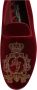 Dolce & Gabbana Rode Velvet Gouden Kroon Loafers Schoenen - Thumbnail 2