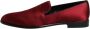 Dolce & Gabbana Rode Velvet Slip On Loafers - Thumbnail 2
