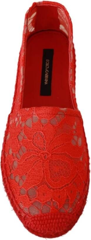 Dolce & Gabbana Rode Viscose Espadrilles Platte Schoenen Red Dames