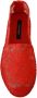 Dolce & Gabbana Rode Viscose Espadrilles Platte Schoenen Red Dames - Thumbnail 2