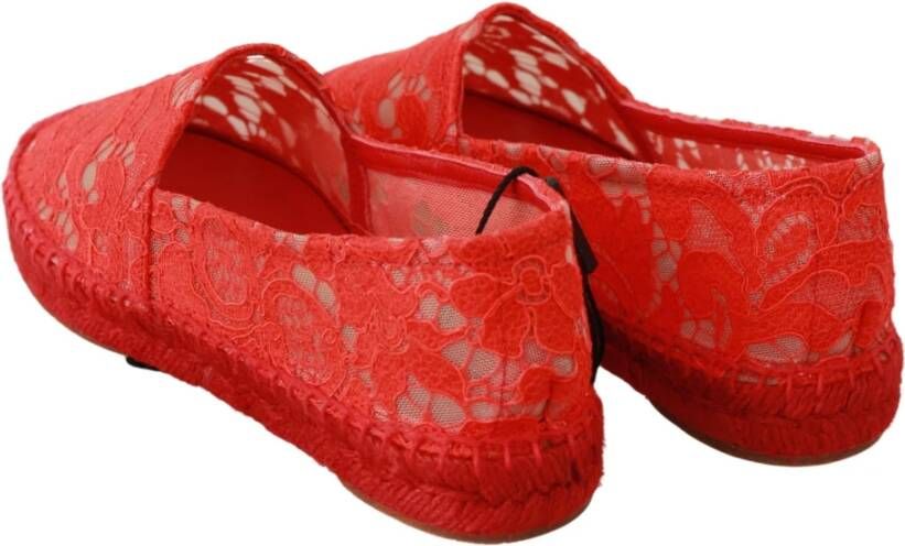 Dolce & Gabbana Rode Viscose Espadrilles Platte Schoenen Red Dames