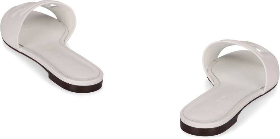 Dolce & Gabbana Ronde Neus Slides van Kalfsleer White Dames
