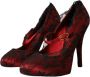Dolce & Gabbana Rode Satijnen Kant Mary Jane Pumps Red Dames - Thumbnail 8