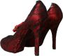 Dolce & Gabbana Rode Satijnen Kant Mary Jane Pumps Red Dames - Thumbnail 9