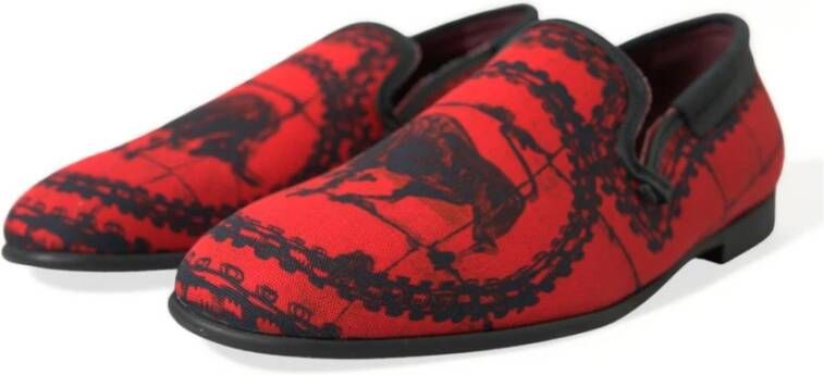 Dolce & Gabbana Rood Zwart Torero Loafers Pantoffels Multicolor Heren