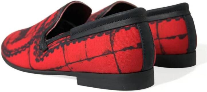 Dolce & Gabbana Rood Zwart Torero Loafers Pantoffels Multicolor Heren