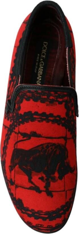 Dolce & Gabbana Rood Zwart Torero Loafers Schoenen