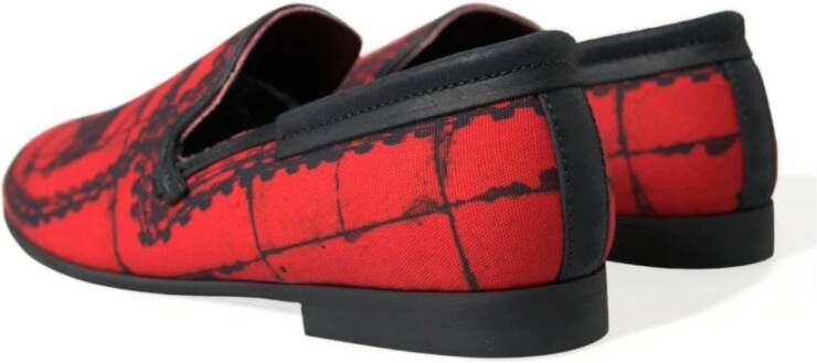 Dolce & Gabbana Rood Zwart Torero Loafers Schoenen Multicolor Heren