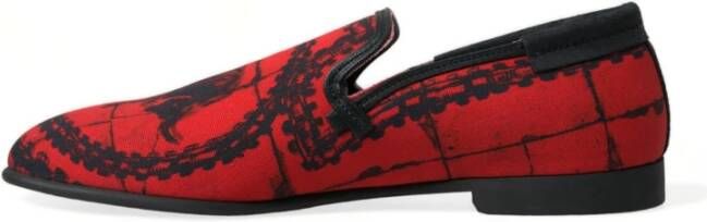 Dolce & Gabbana Rood Zwart Torero Loafers Schoenen Multicolor Heren