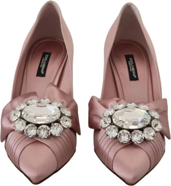 Dolce & Gabbana Roze Bow Heels Pumps met Kristal Detailing Roze Dames