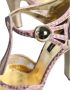 Dolce & Gabbana Roze Gouden Leren T-Riem Sandalen - Thumbnail 2