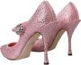 Dolce & Gabbana Roze Kristal Hakken Pumps Schoenen Pink Dames - Thumbnail 4