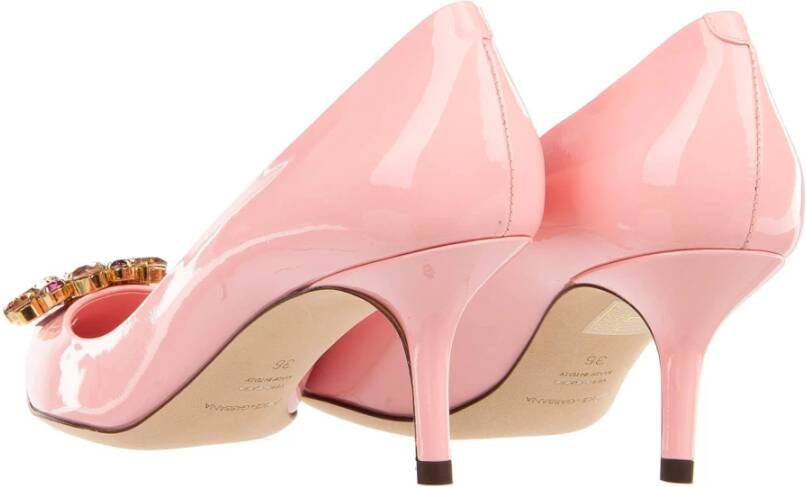 Dolce & Gabbana Roze kristalversierde suède pumps Pink Dames
