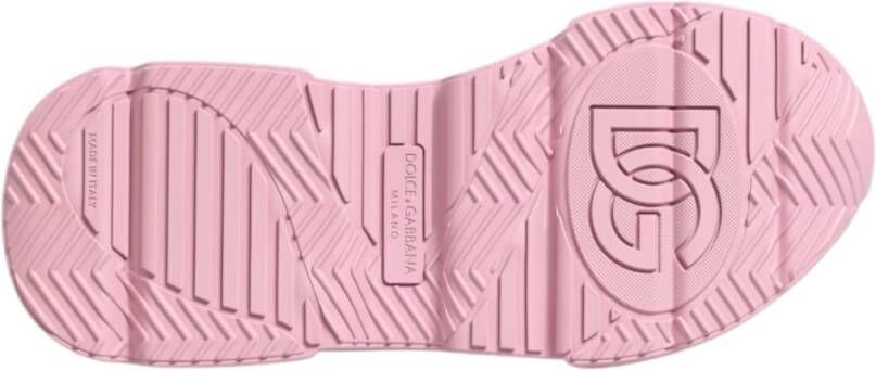 Dolce & Gabbana Roze Leren Daymaster Lage Sneakers