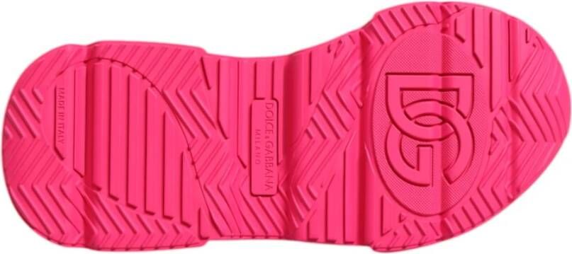 Dolce & Gabbana Roze Leren Daymaster Lage Sneakers