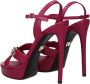 Dolce & Gabbana Roze Leren Plateau Sandalen met Gesp - Thumbnail 2
