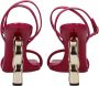 Dolce & Gabbana Roze Leren Sandaal Hoge Hak - Thumbnail 2