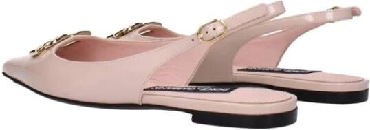 Dolce & Gabbana Roze Leren Sandaal met Logo