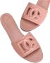 Dolce&Gabbana Sandalen Pastel Pink Leather Slipper With Embossed Logo in roze - Thumbnail 13