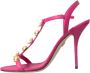 Dolce & Gabbana Roze versierde leren sandaalhakken Pink Dames - Thumbnail 13