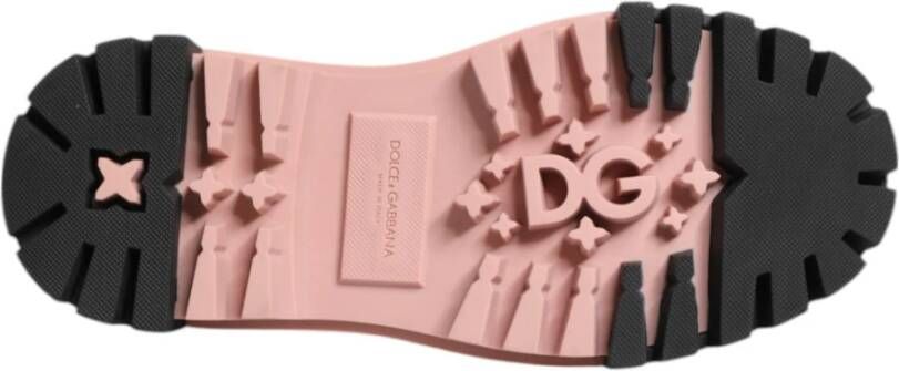 Dolce & Gabbana Roze leren vetersneakers