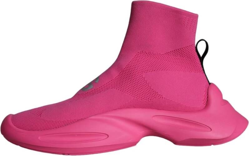 Dolce & Gabbana Roze Logo Print Hoge Sneakers Pink Heren