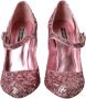 Dolce & Gabbana Roze Sequin Mary Jane Hoge Hakken Pink Dames - Thumbnail 2