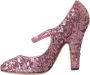 Dolce & Gabbana Roze Sequin Mary Jane Hoge Hakken Pink Dames - Thumbnail 5