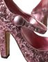 Dolce & Gabbana Roze Sequin Mary Jane Hoge Hakken Pink Dames - Thumbnail 7
