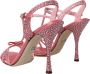 Dolce & Gabbana Roze Strass Enkelband Hakken Sandalen Pink Dames - Thumbnail 9