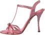 Dolce & Gabbana Roze Strass Enkelband Hakken Sandalen Pink Dames - Thumbnail 10