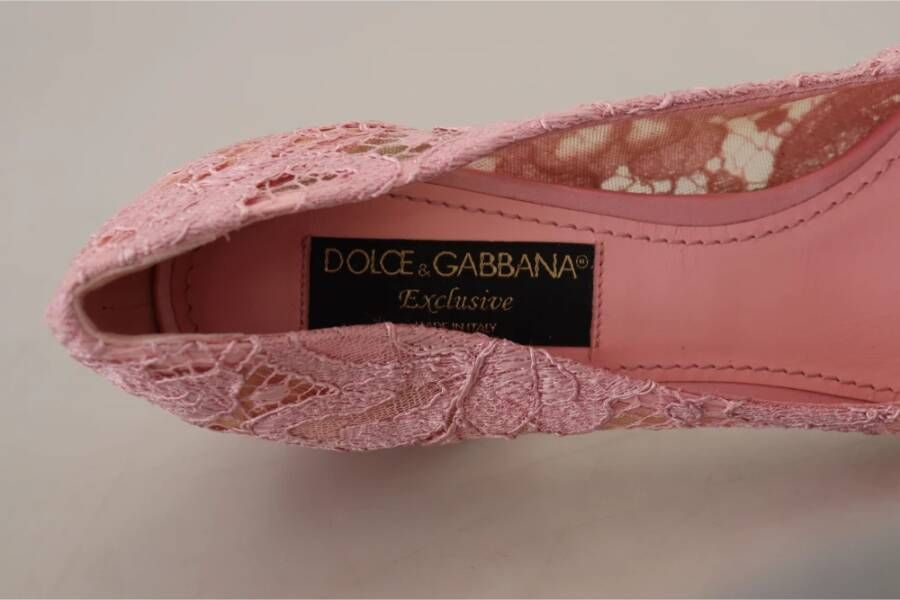 Dolce & Gabbana Roze Taormina Kant Kristal Pumps