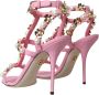 Dolce & Gabbana Roze Leren Versierde Hakken Sandalen Pink Dames - Thumbnail 12