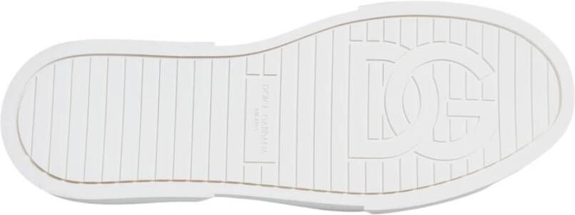 Dolce & Gabbana Roze Wit Canvas Logo Sneakers