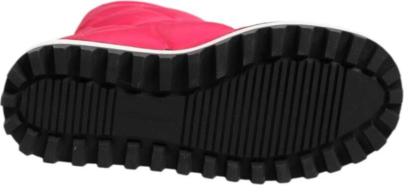 Dolce & Gabbana Roze Wit Gevoerde Mid-Calf Laarzen