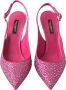 Dolce & Gabbana Roze Kristal Slingback Hakken Sandalen Pink Dames - Thumbnail 9