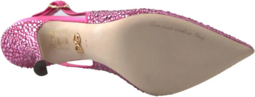 Dolce & Gabbana Roze Zijden Slingback Hakken Pink Dames