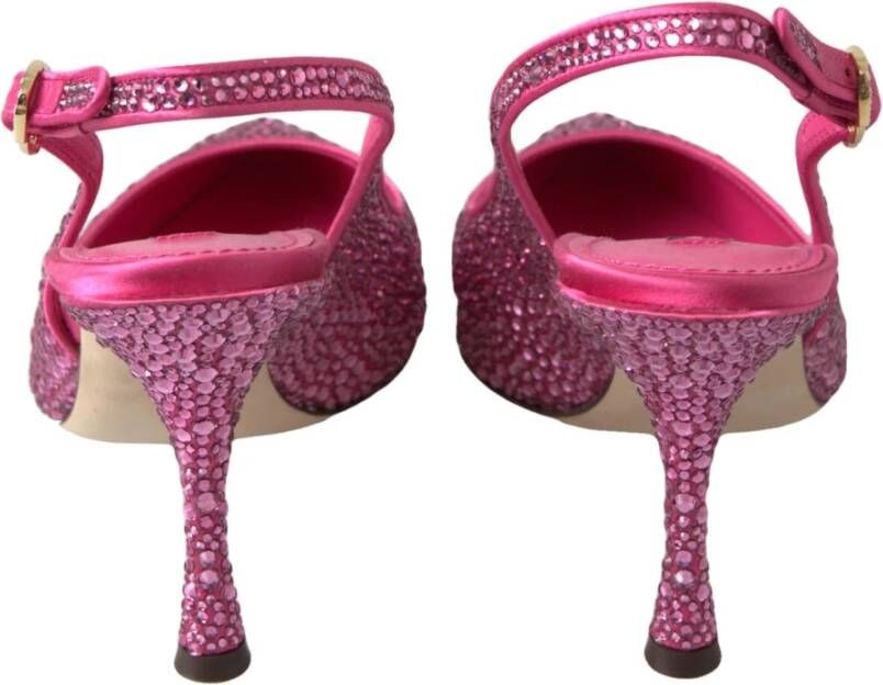 Dolce & Gabbana Roze Zijden Slingback Hakken Pink Dames