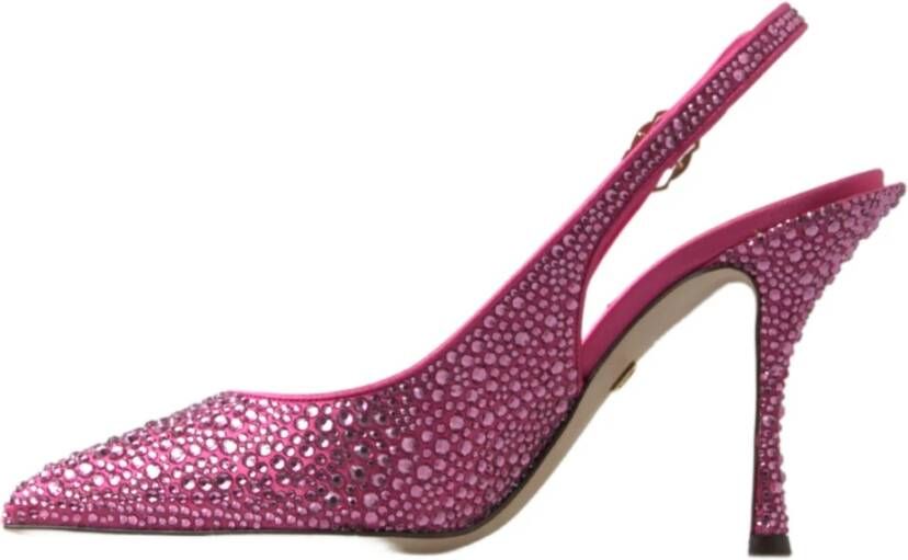 Dolce & Gabbana Roze Zijden Slingback Hakken Pink Dames