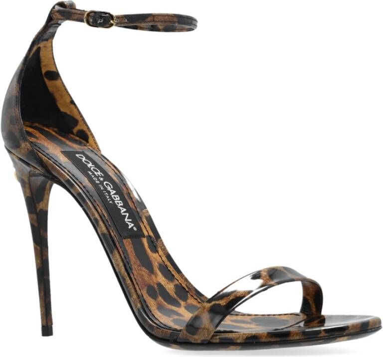 Dolce & Gabbana Sandalen met dierenmotief Brown Dames